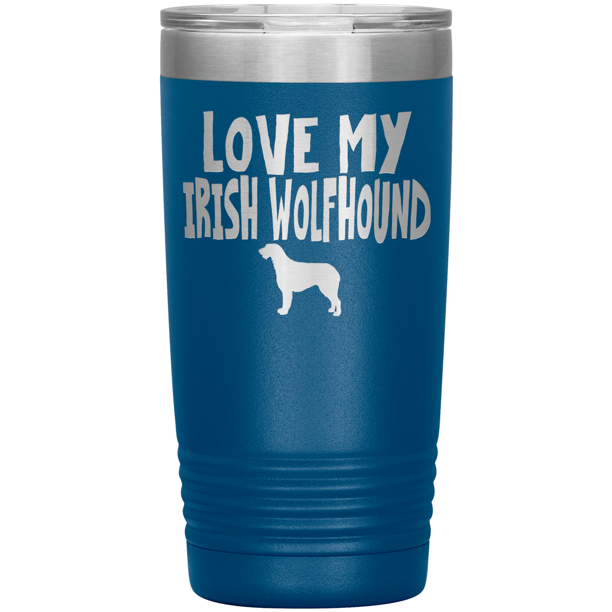 Love My Irish Wolfhound 20 Oz Vacuum Tumbler Tumblers Blue