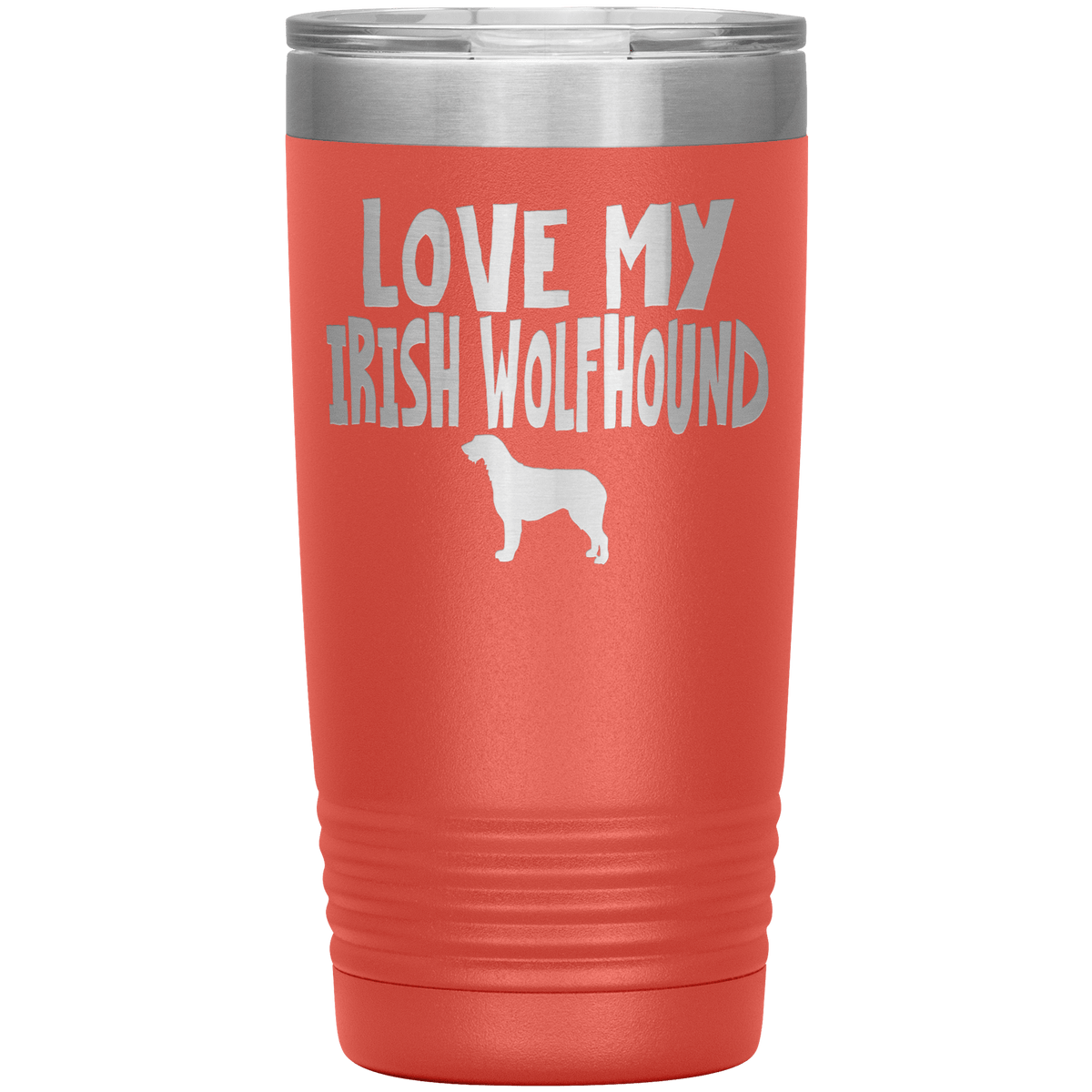 Love My Irish Wolfhound 20 Oz Vacuum Tumbler Tumblers Coral