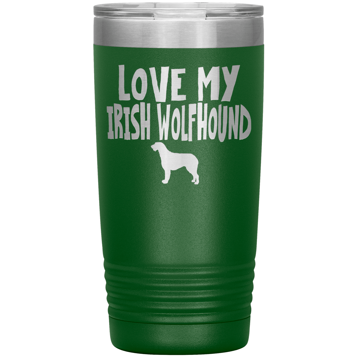 Love My Irish Wolfhound 20 Oz Vacuum Tumbler Tumblers Green