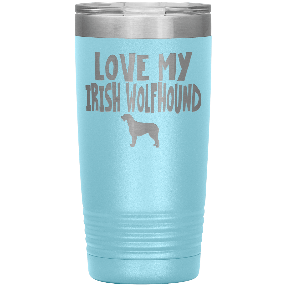 Love My Irish Wolfhound 20 Oz Vacuum Tumbler Tumblers Light Blue