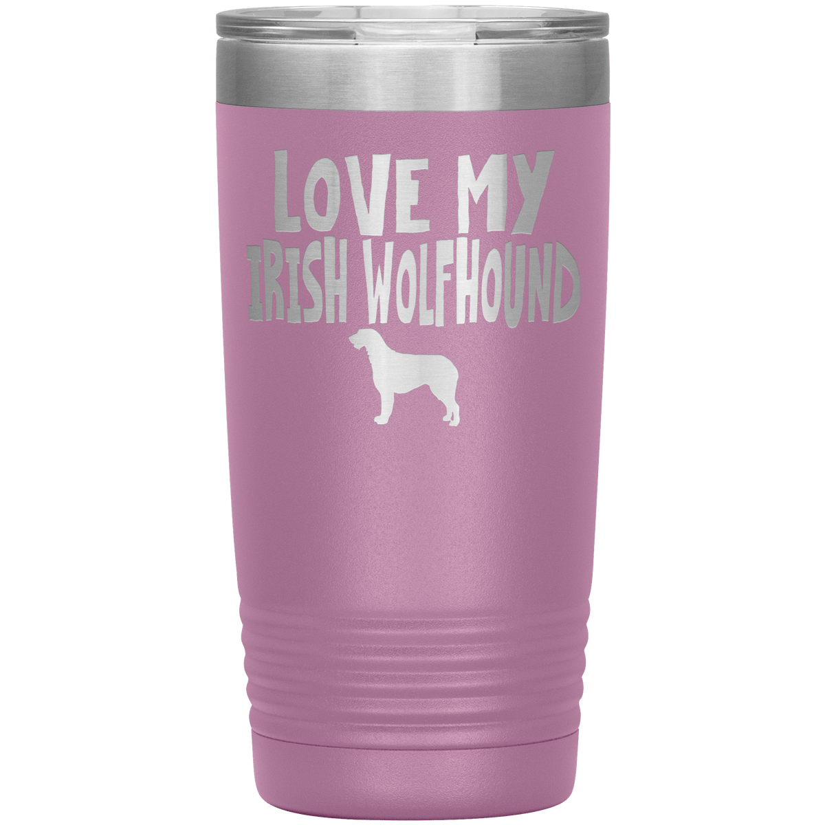 Love My Irish Wolfhound 20 Oz Vacuum Tumbler Tumblers Light Purple