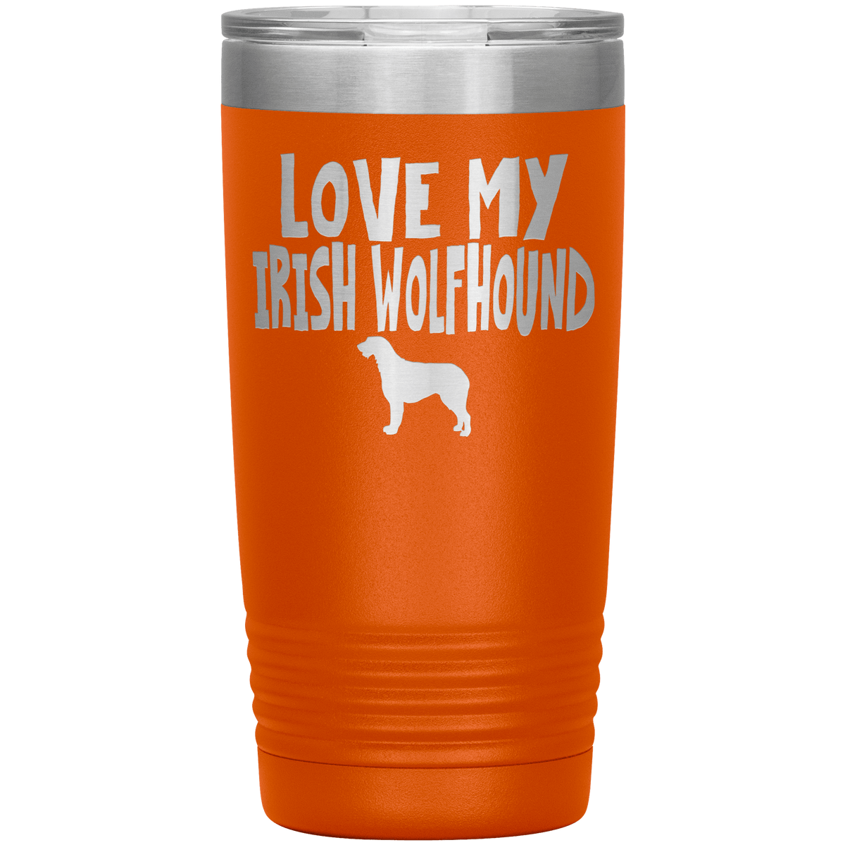 Love My Irish Wolfhound 20 Oz Vacuum Tumbler Tumblers Orange