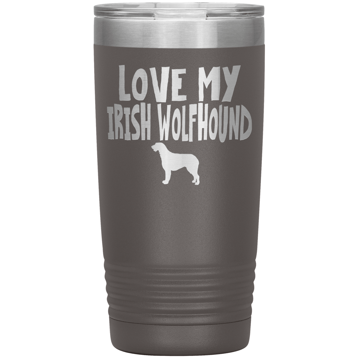 Love My Irish Wolfhound 20 Oz Vacuum Tumbler Tumblers Pewter