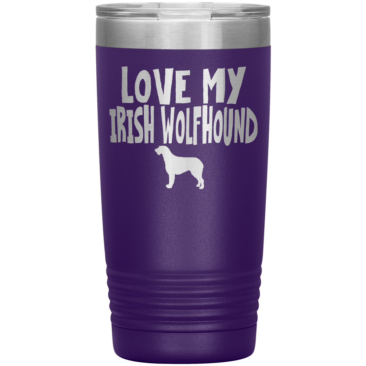 Love My Irish Wolfhound 20 Oz Vacuum Tumbler Tumblers Purple