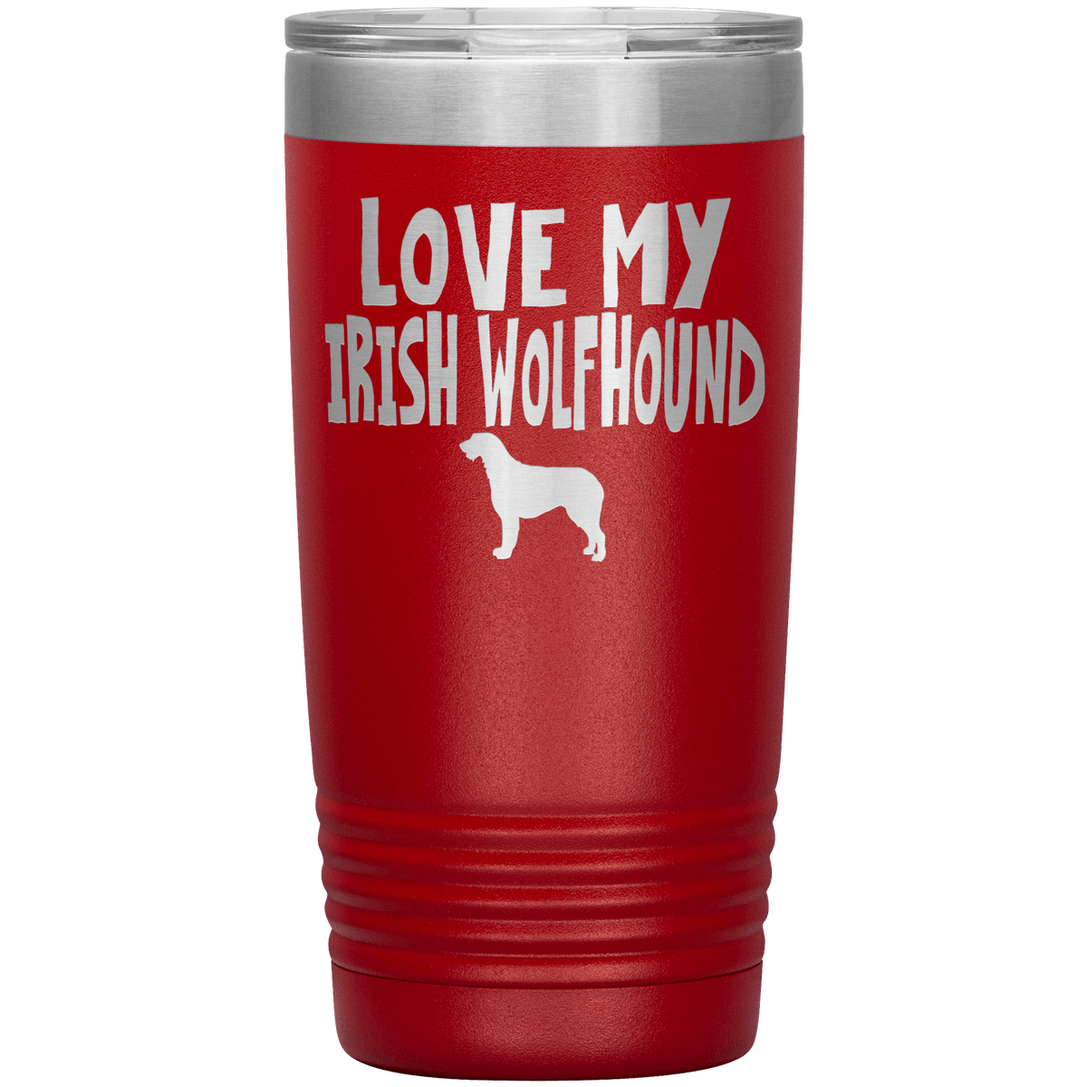 Love My Irish Wolfhound 20 Oz Vacuum Tumbler Tumblers Red