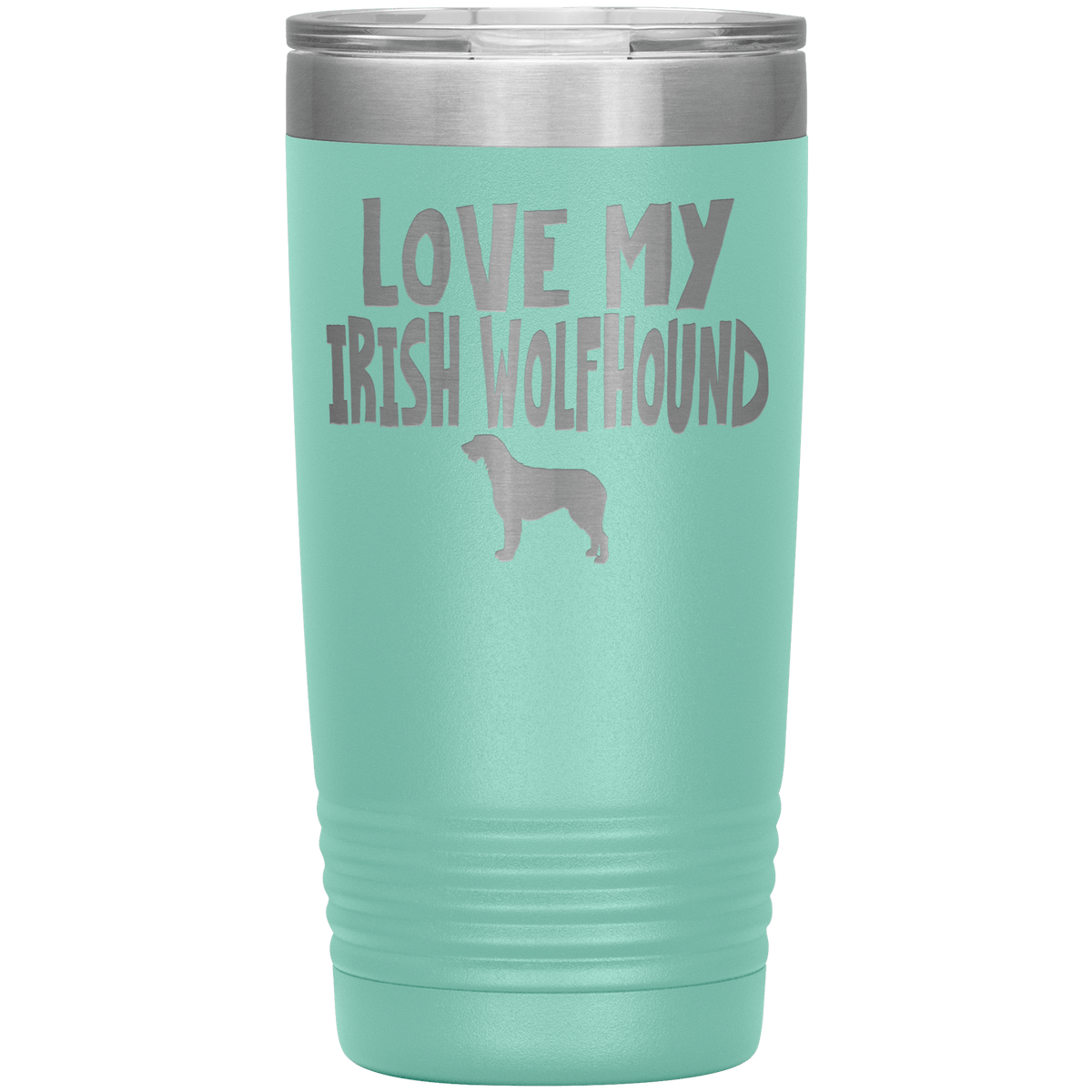 Love My Irish Wolfhound 20 Oz Vacuum Tumbler Tumblers Teal