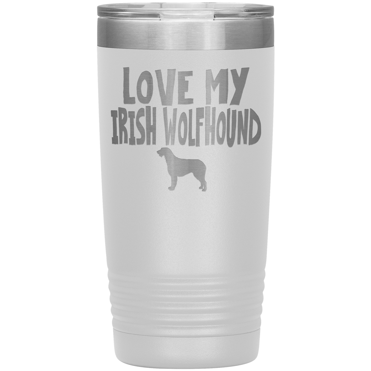 Love My Irish Wolfhound 20 Oz Vacuum Tumbler Tumblers White