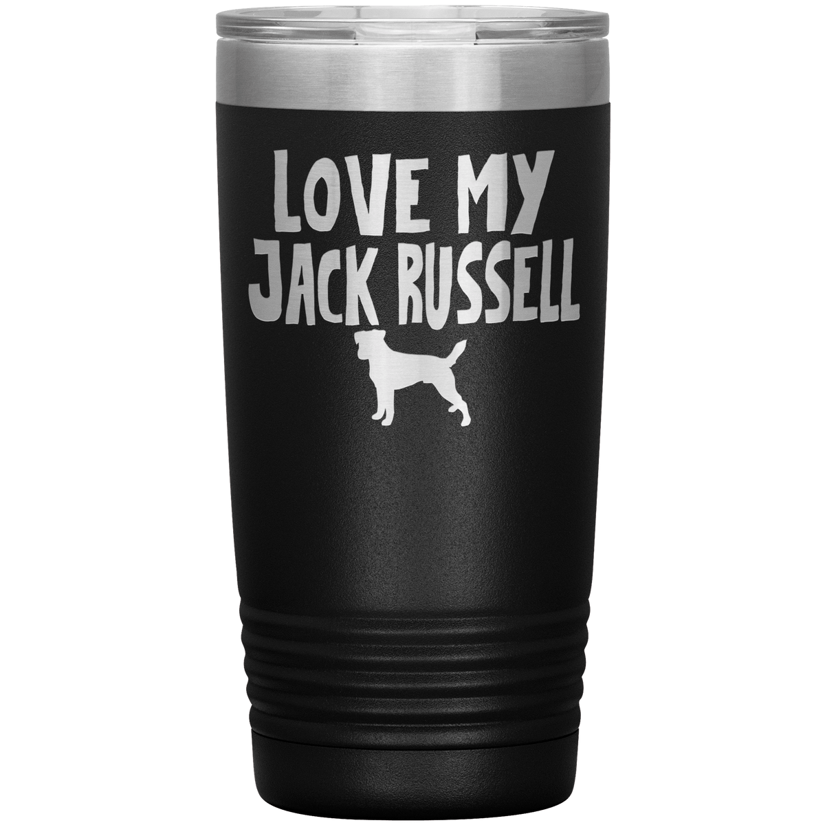 Love My Jack Russell 20 Oz Vacuum Tumbler Tumblers Black