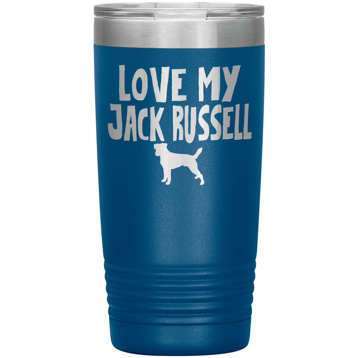 Love My Jack Russell 20 Oz Vacuum Tumbler Tumblers Blue