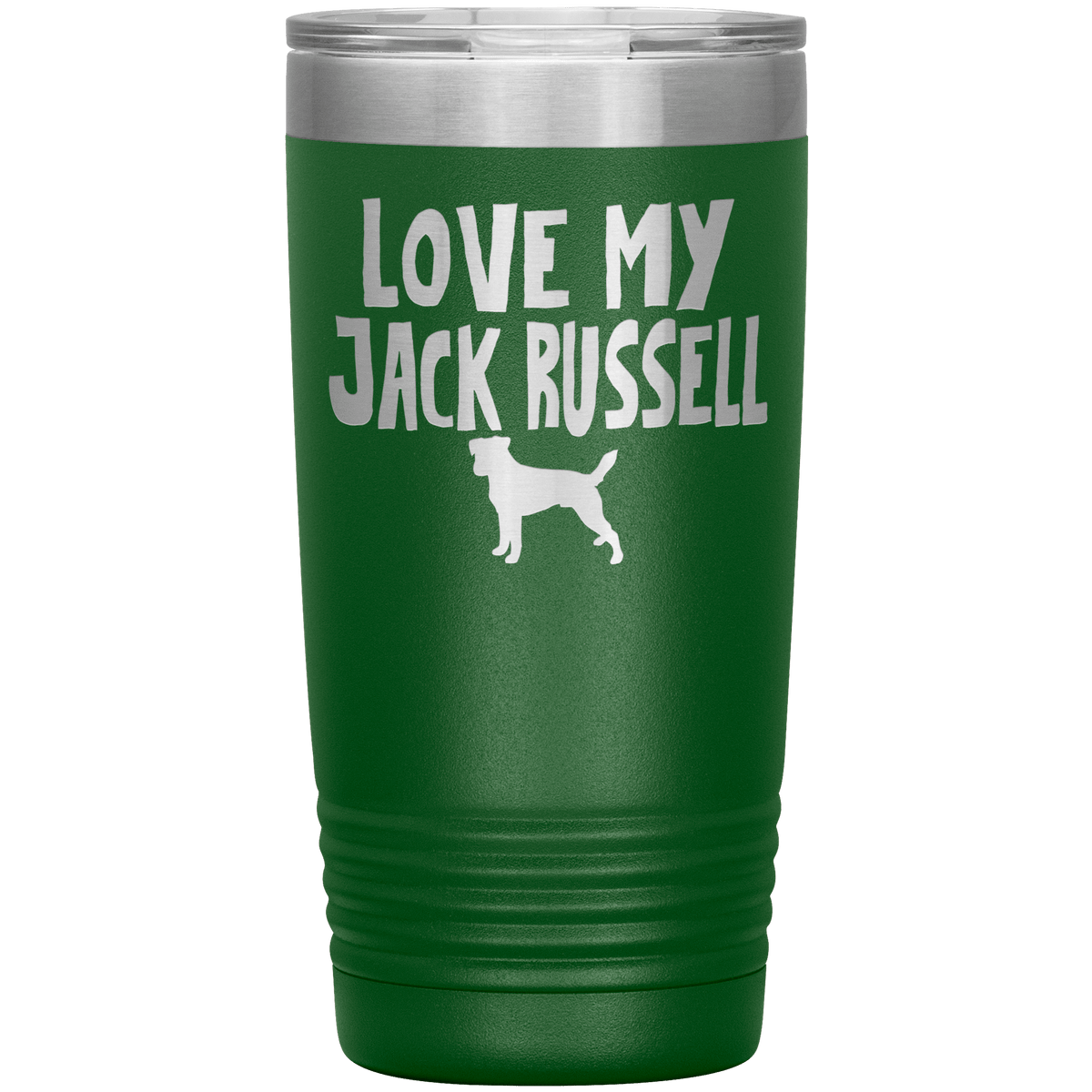 Love My Jack Russell 20 Oz Vacuum Tumbler Tumblers Green