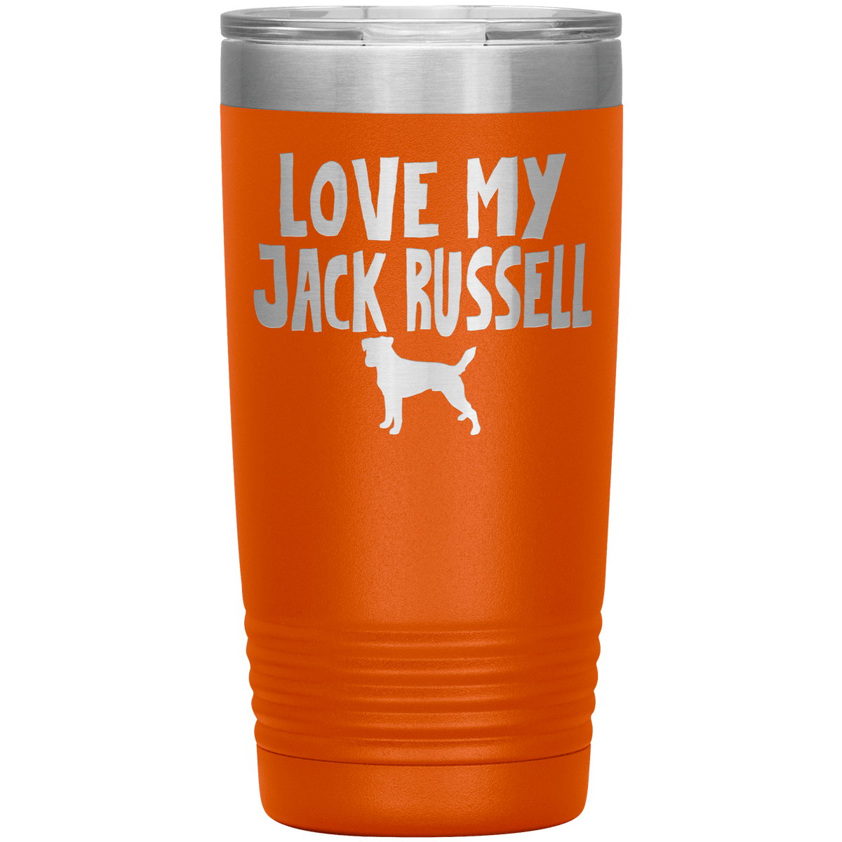 Love My Jack Russell 20 Oz Vacuum Tumbler Tumblers Orange
