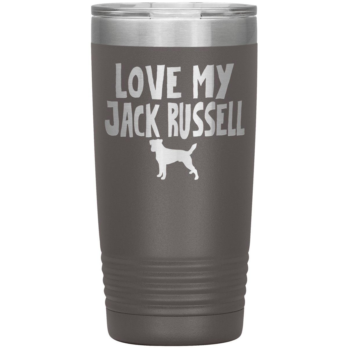 Love My Jack Russell 20 Oz Vacuum Tumbler Tumblers Pewter
