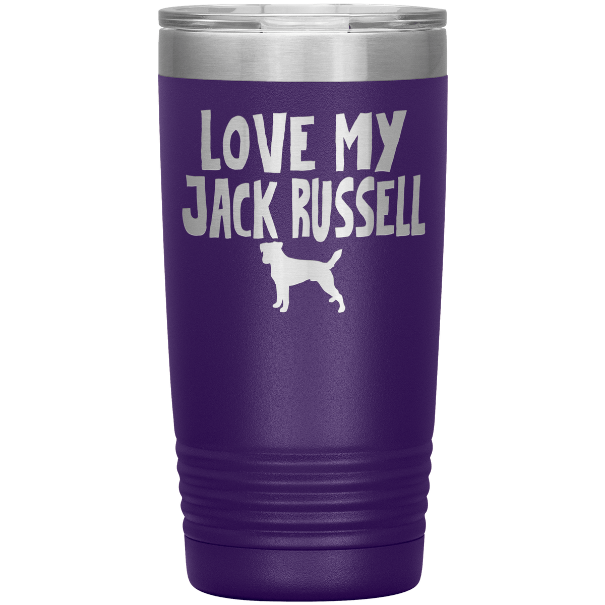 Love My Jack Russell 20 Oz Vacuum Tumbler Tumblers Purple