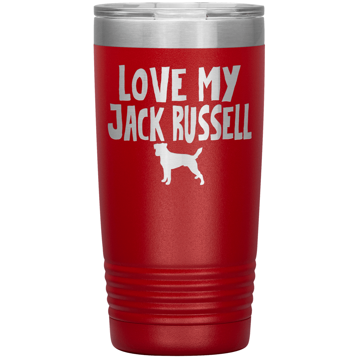 Love My Jack Russell 20 Oz Vacuum Tumbler Tumblers Red
