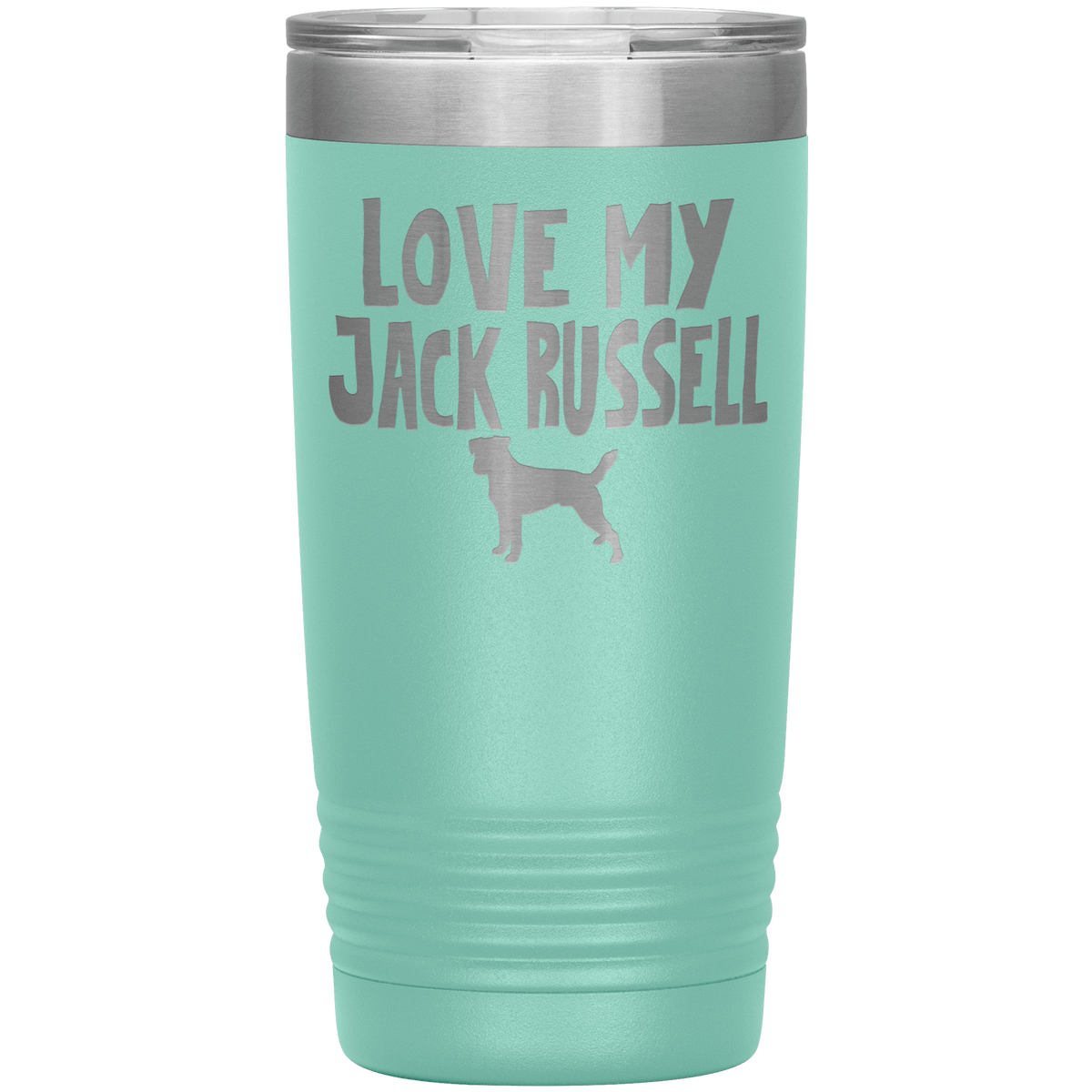Love My Jack Russell 20 Oz Vacuum Tumbler Tumblers Teal