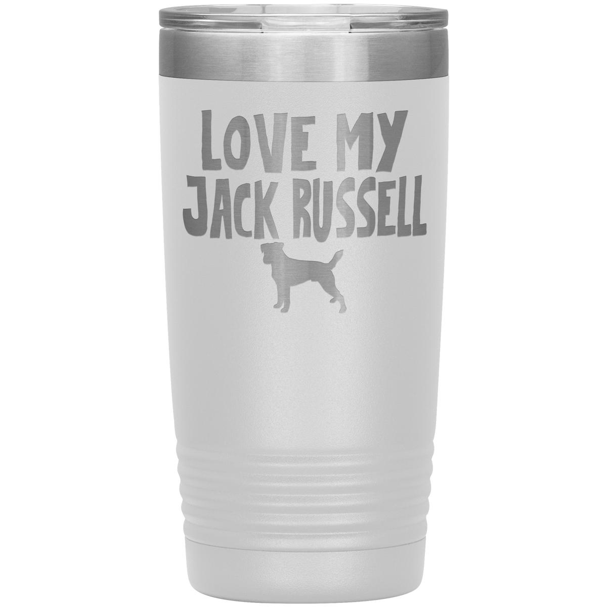 Love My Jack Russell 20 Oz Vacuum Tumbler Tumblers White