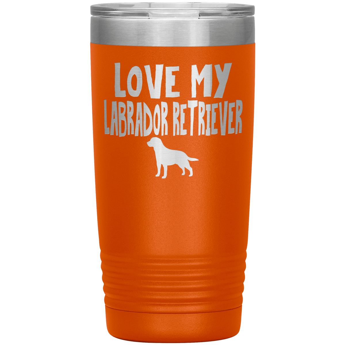 Love My Labrador Retriever 20 Oz Vacuum Tumbler Tumblers Orange