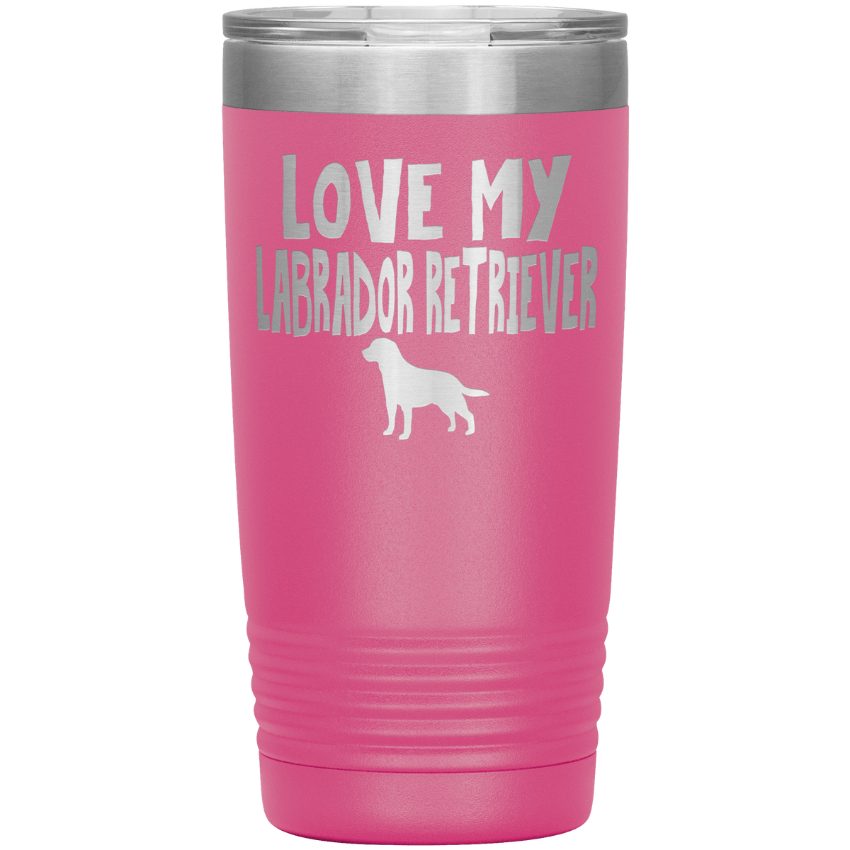 Love My Labrador Retriever 20 Oz Vacuum Tumbler Tumblers Pink