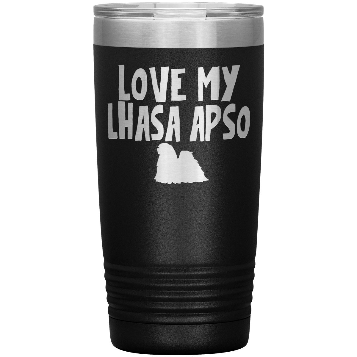 Love My Lhasa Apso 20 Oz Vacuum Tumbler Tumblers Black