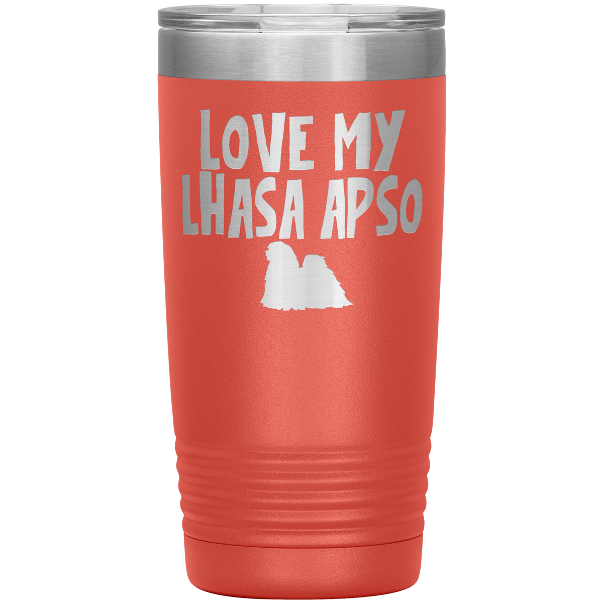 Love My Lhasa Apso 20 Oz Vacuum Tumbler Tumblers Coral