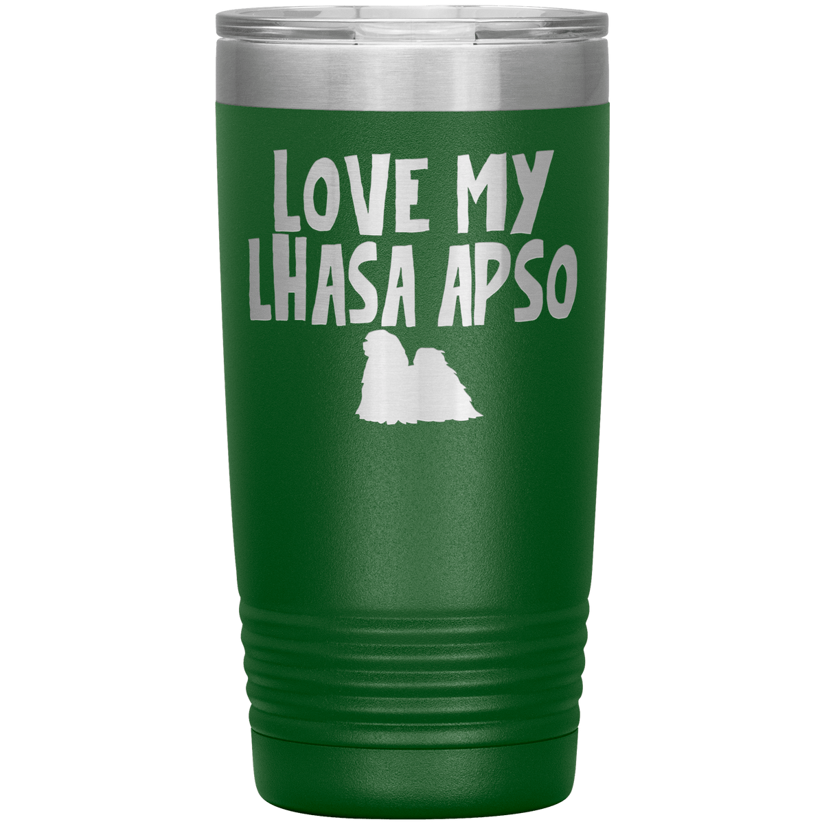 Love My Lhasa Apso 20 Oz Vacuum Tumbler Tumblers Green