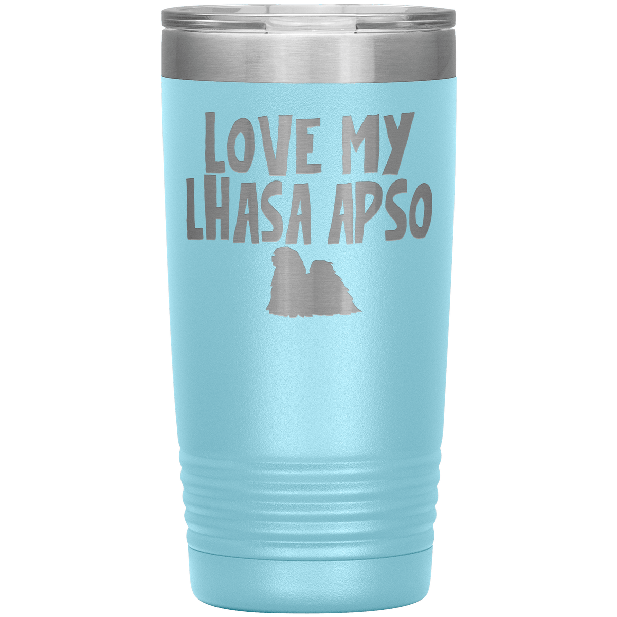 Love My Lhasa Apso 20 Oz Vacuum Tumbler Tumblers Light Blue