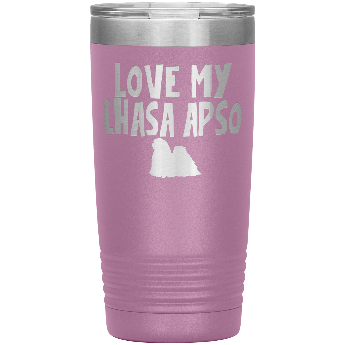 Love My Lhasa Apso 20 Oz Vacuum Tumbler Tumblers Light Purple