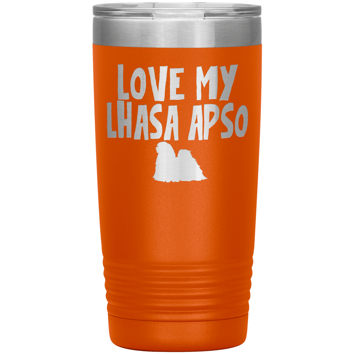 Love My Lhasa Apso 20 Oz Vacuum Tumbler Tumblers Orange