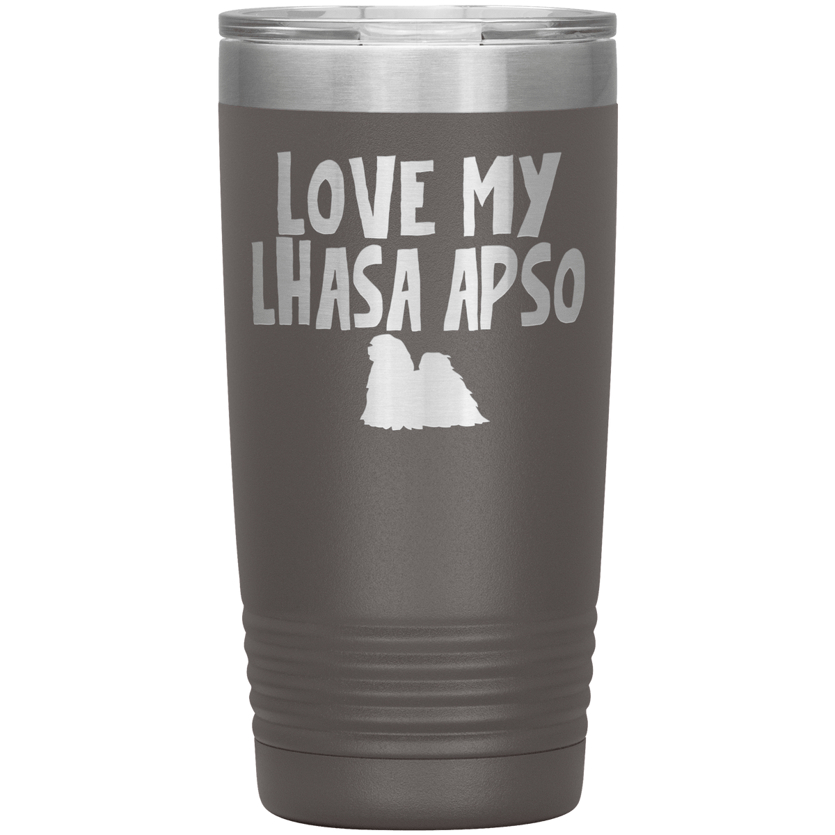 Love My Lhasa Apso 20 Oz Vacuum Tumbler Tumblers Pewter