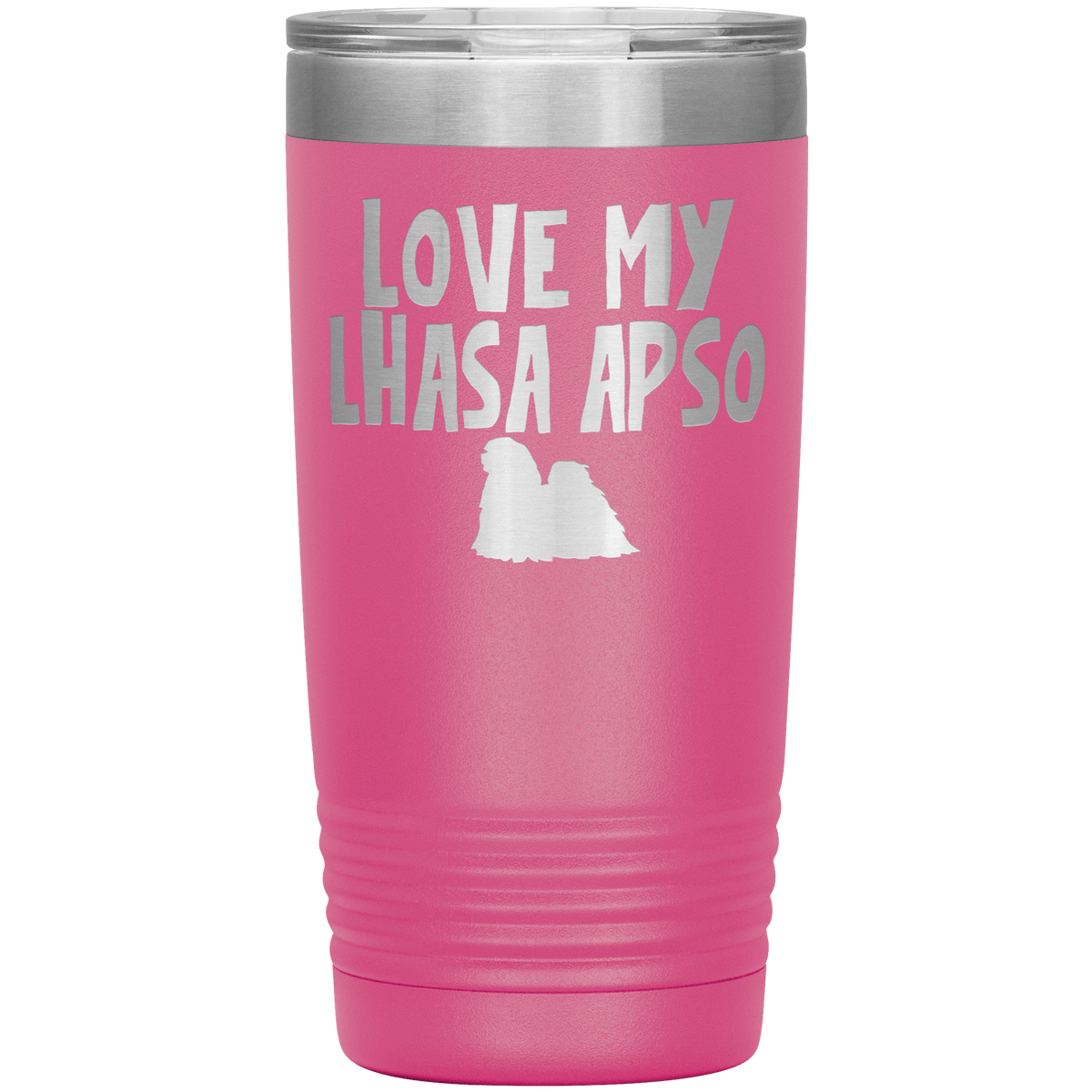 Love My Lhasa Apso 20 Oz Vacuum Tumbler Tumblers Pink