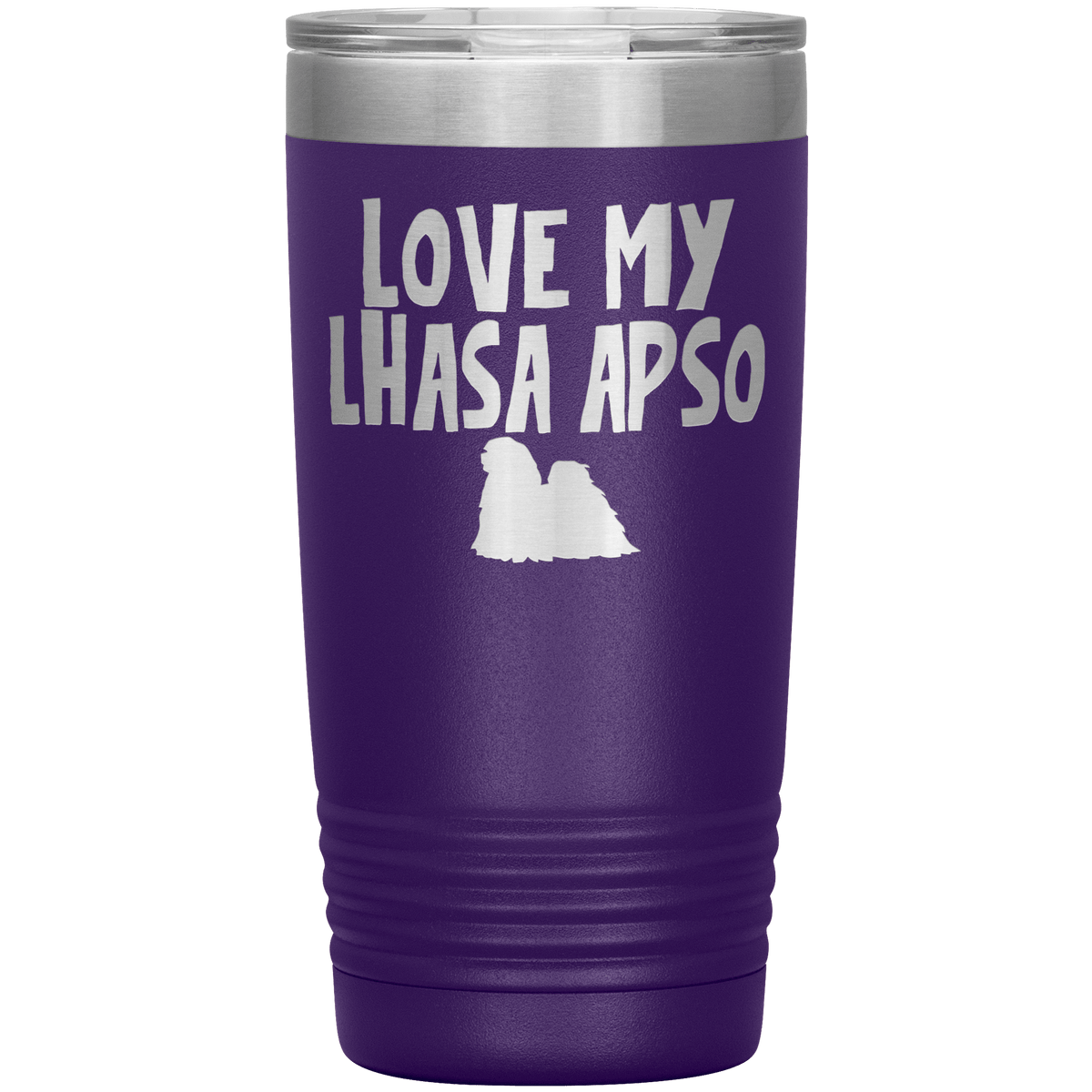 Love My Lhasa Apso 20 Oz Vacuum Tumbler Tumblers Purple