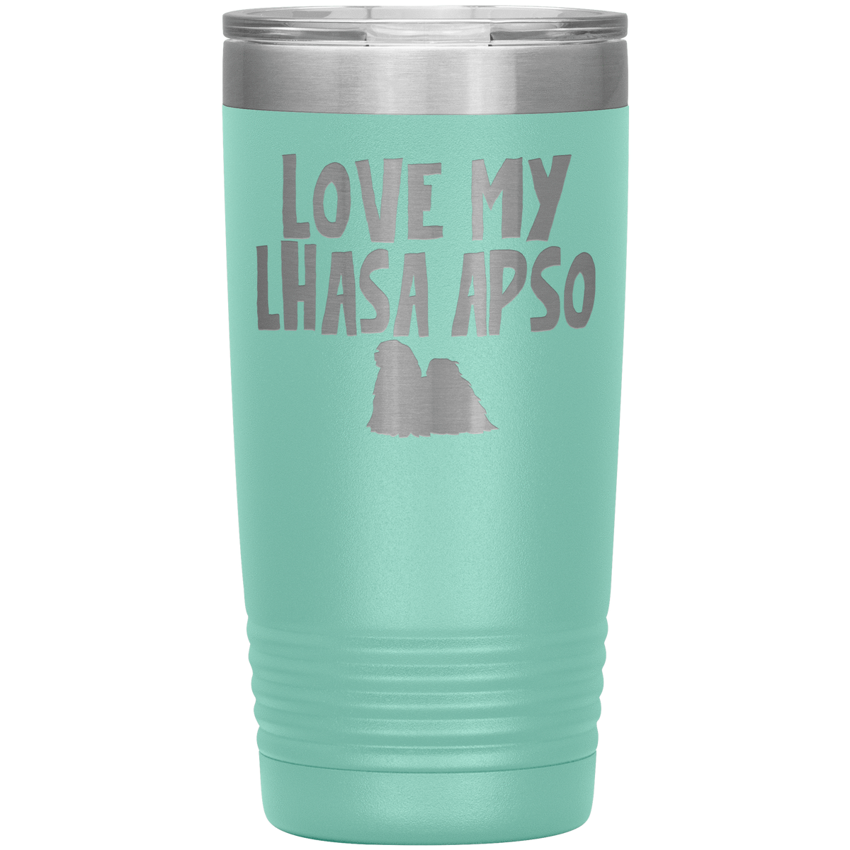 Love My Lhasa Apso 20 Oz Vacuum Tumbler Tumblers Teal