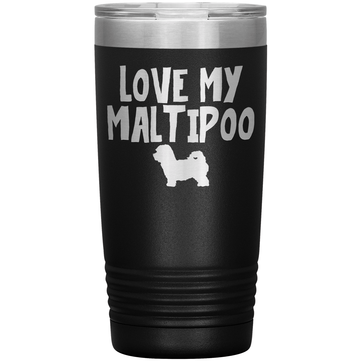 Love My Maltipoo 20 Oz Vacuum Tumbler Tumblers Black