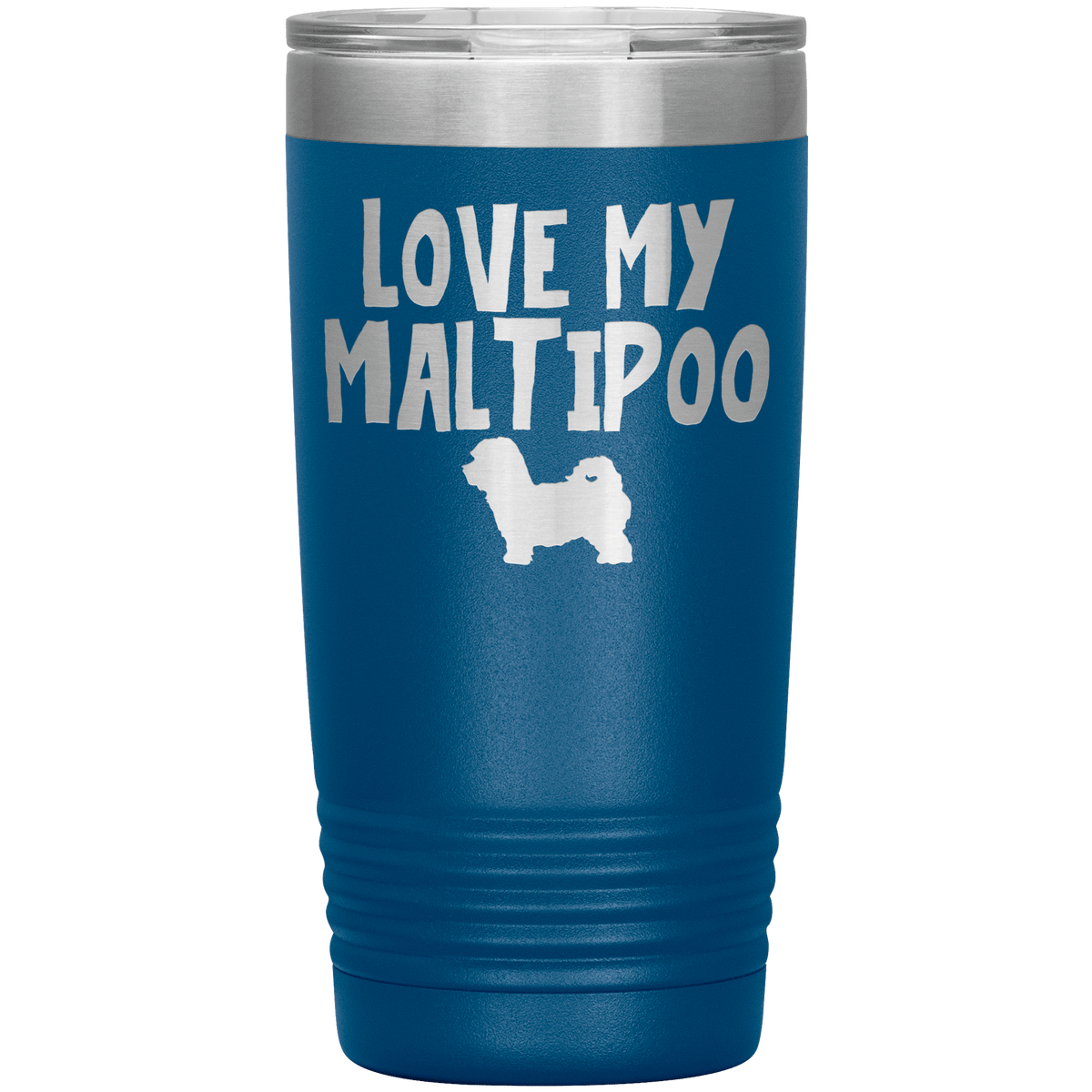 Love My Maltipoo 20 Oz Vacuum Tumbler Tumblers Blue
