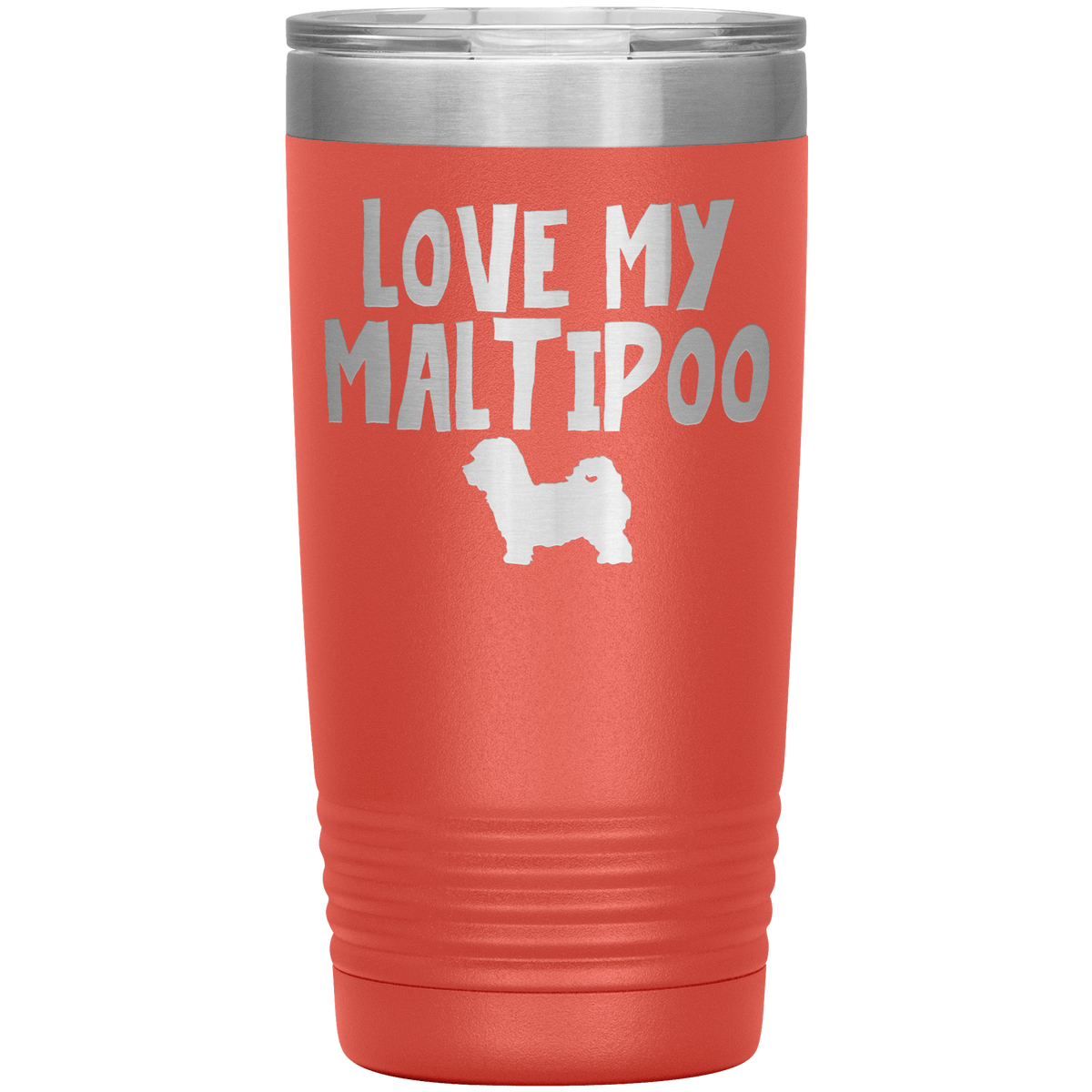 Love My Maltipoo 20 Oz Vacuum Tumbler Tumblers Coral