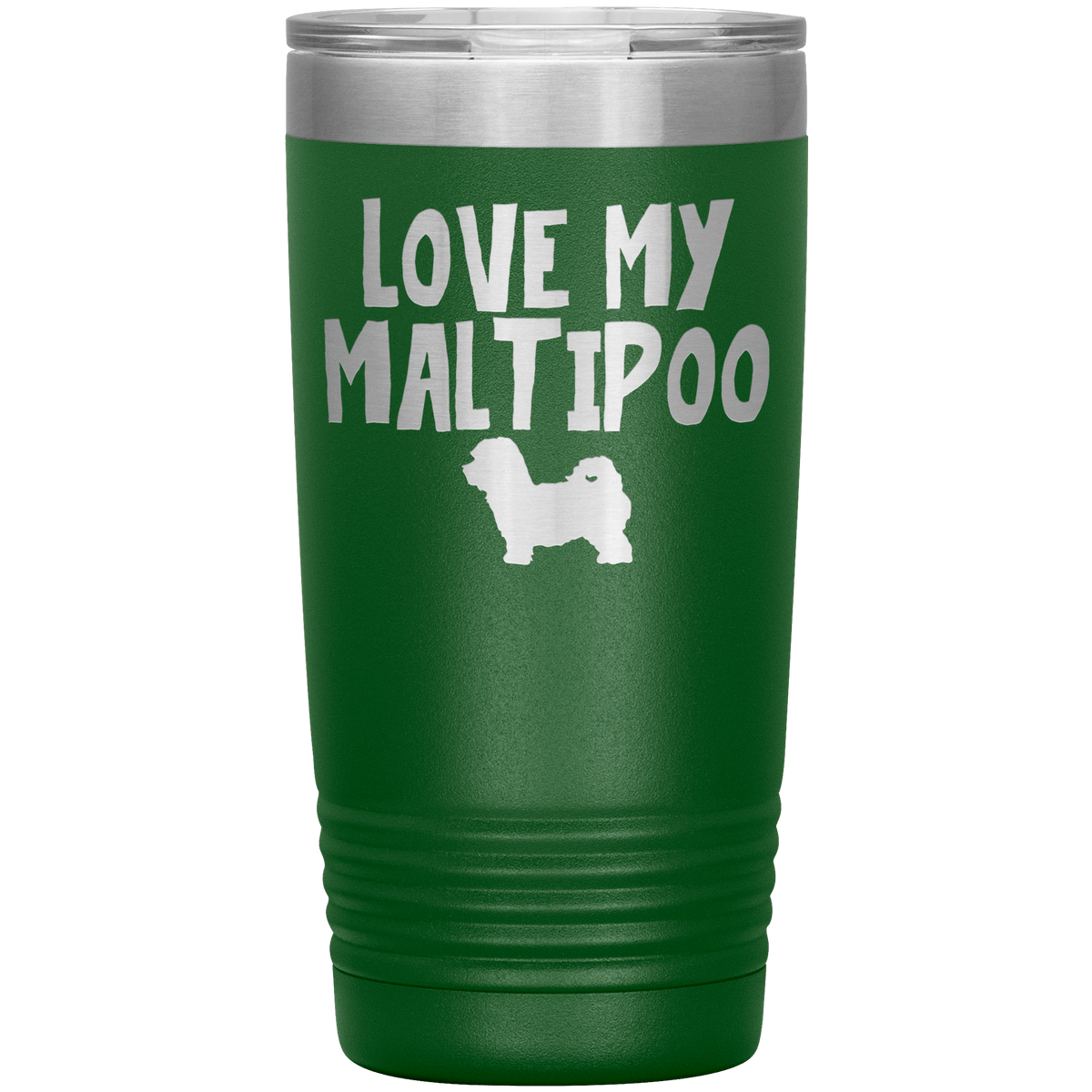 Love My Maltipoo 20 Oz Vacuum Tumbler Tumblers Green