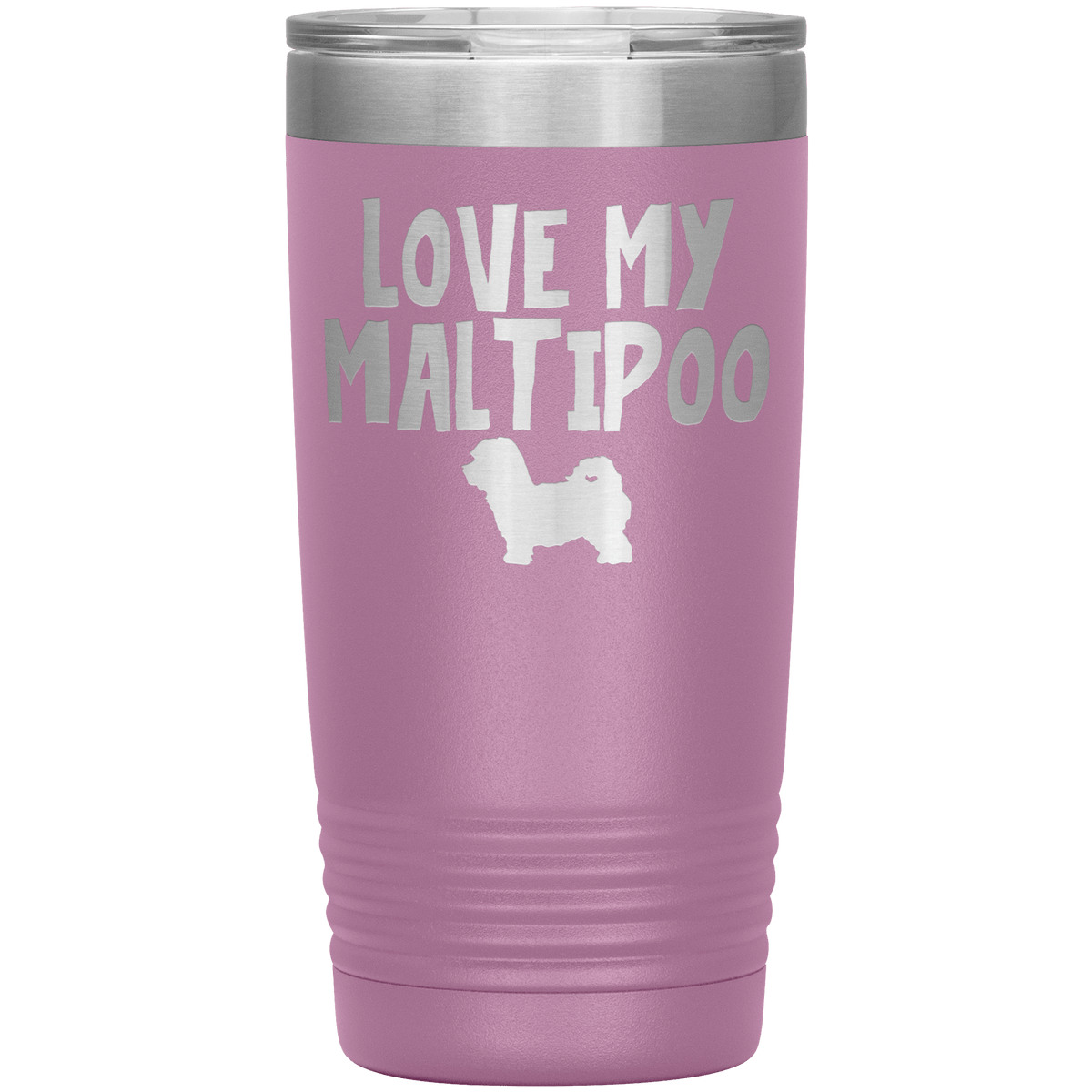 Love My Maltipoo 20 Oz Vacuum Tumbler Tumblers Light Purple