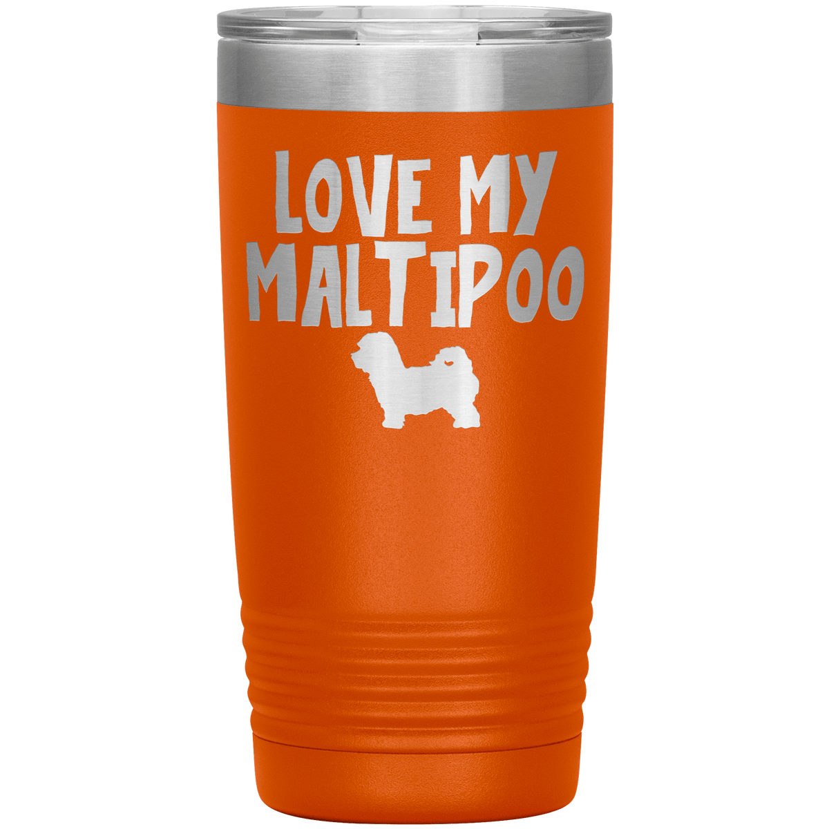 Love My Maltipoo 20 Oz Vacuum Tumbler Tumblers Orange