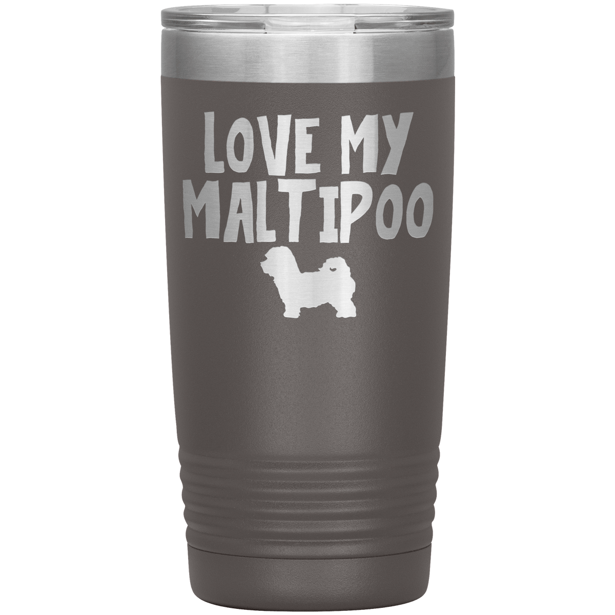 Love My Maltipoo 20 Oz Vacuum Tumbler Tumblers Pewter