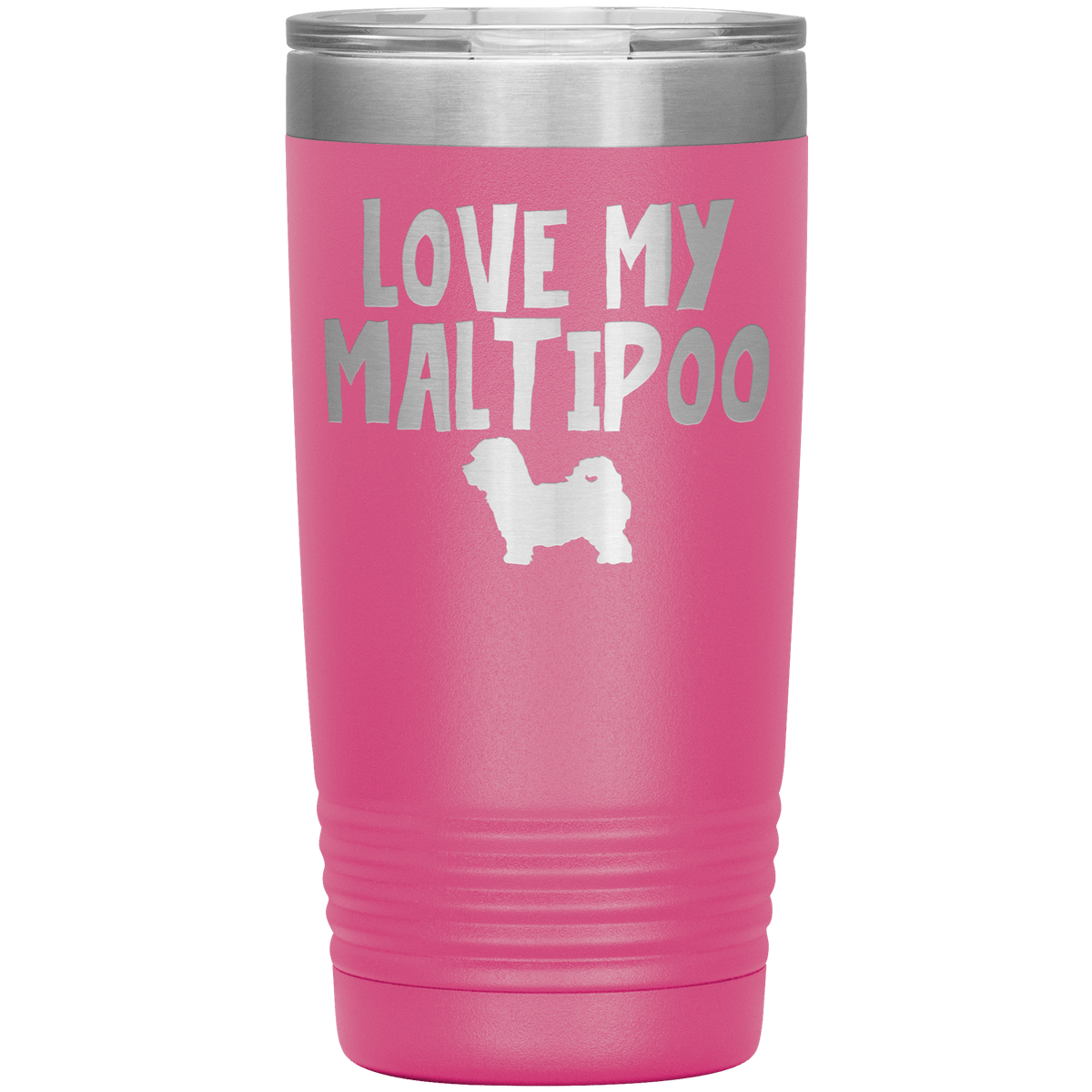 Love My Maltipoo 20 Oz Vacuum Tumbler Tumblers Pink