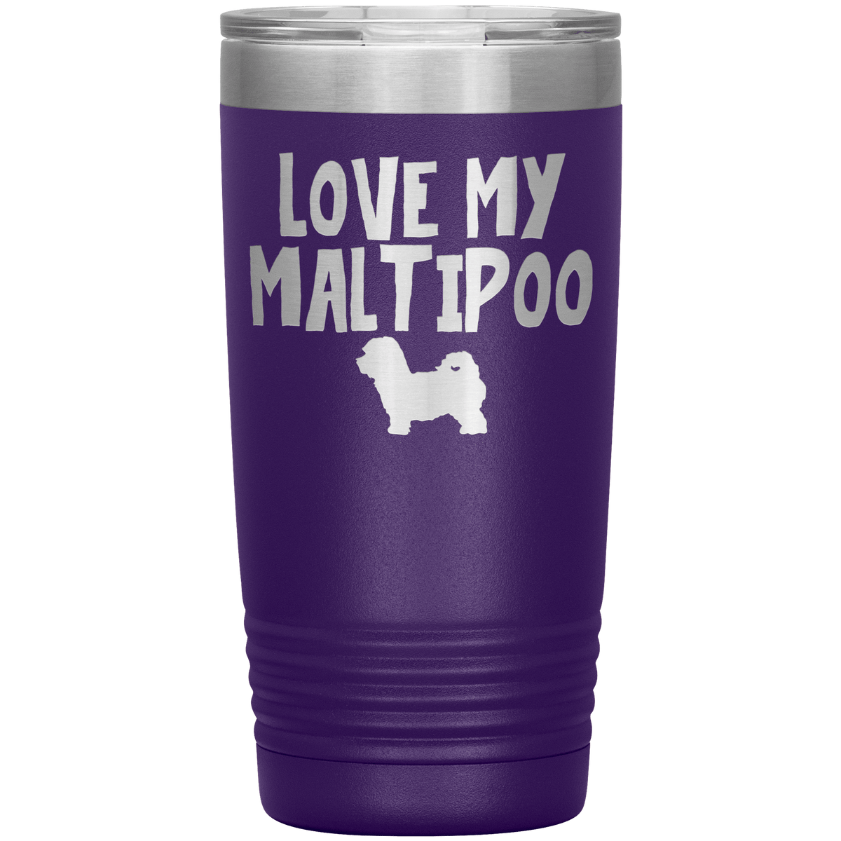 Love My Maltipoo 20 Oz Vacuum Tumbler Tumblers Purple