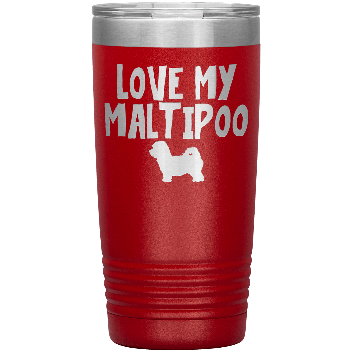 Love My Maltipoo 20 Oz Vacuum Tumbler Tumblers Red