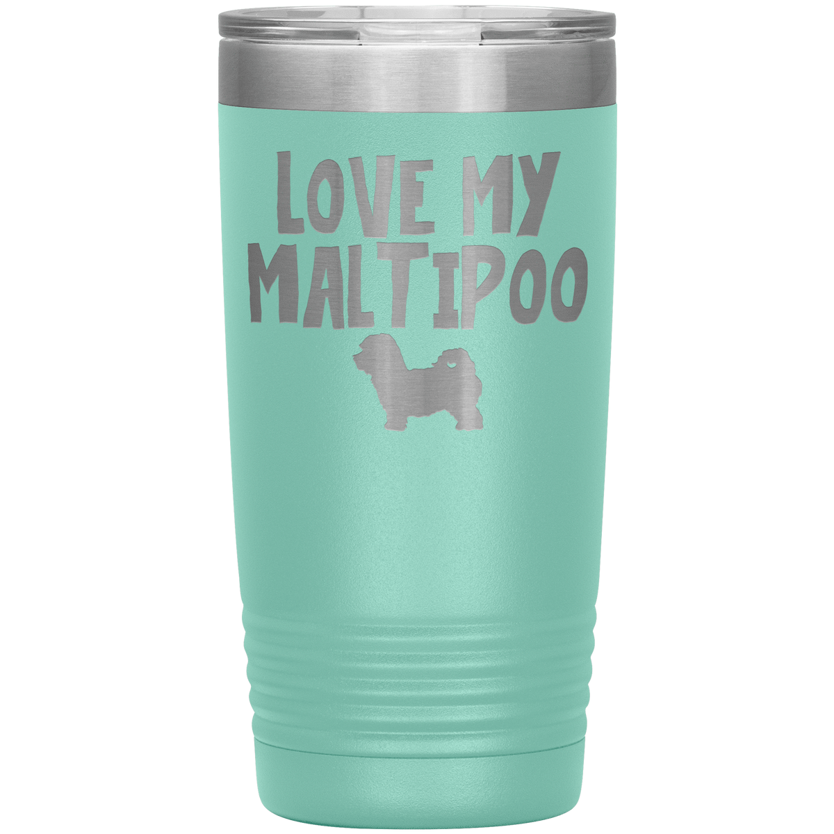 Love My Maltipoo 20 Oz Vacuum Tumbler Tumblers Teal