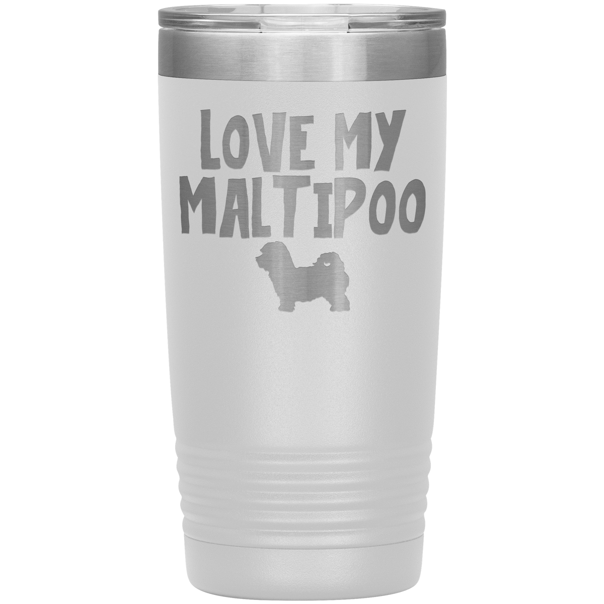 Love My Maltipoo 20 Oz Vacuum Tumbler Tumblers White