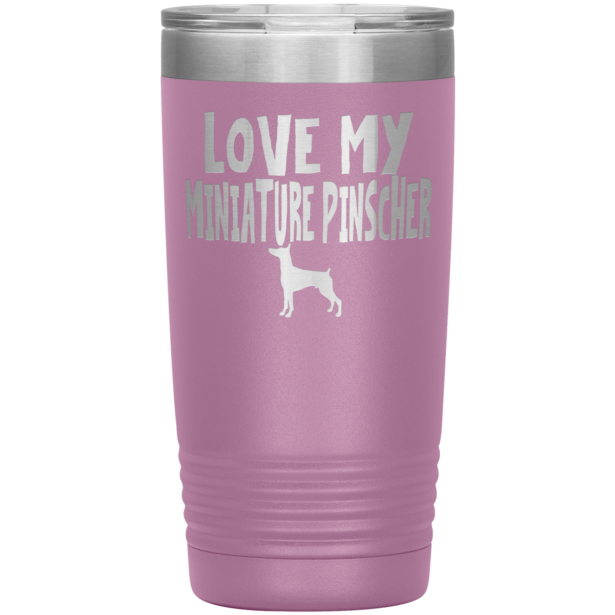 Love My Miniature Pinscher 20 Oz Vacuum Tumbler Tumblers Light Purple