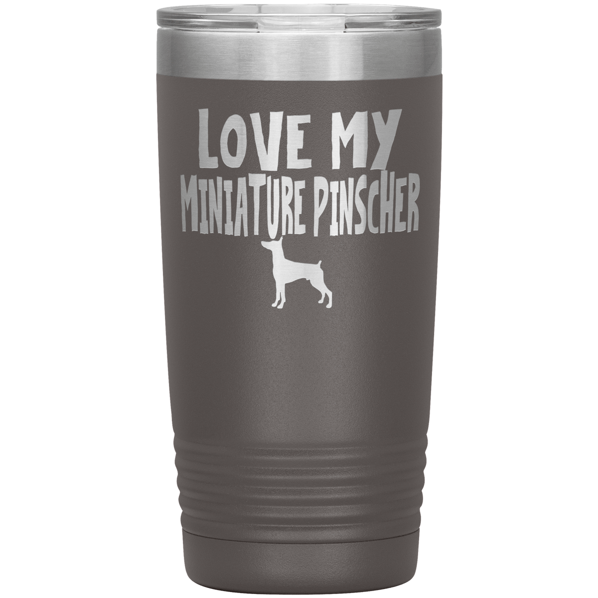 Love My Miniature Pinscher 20 Oz Vacuum Tumbler Tumblers Pewter