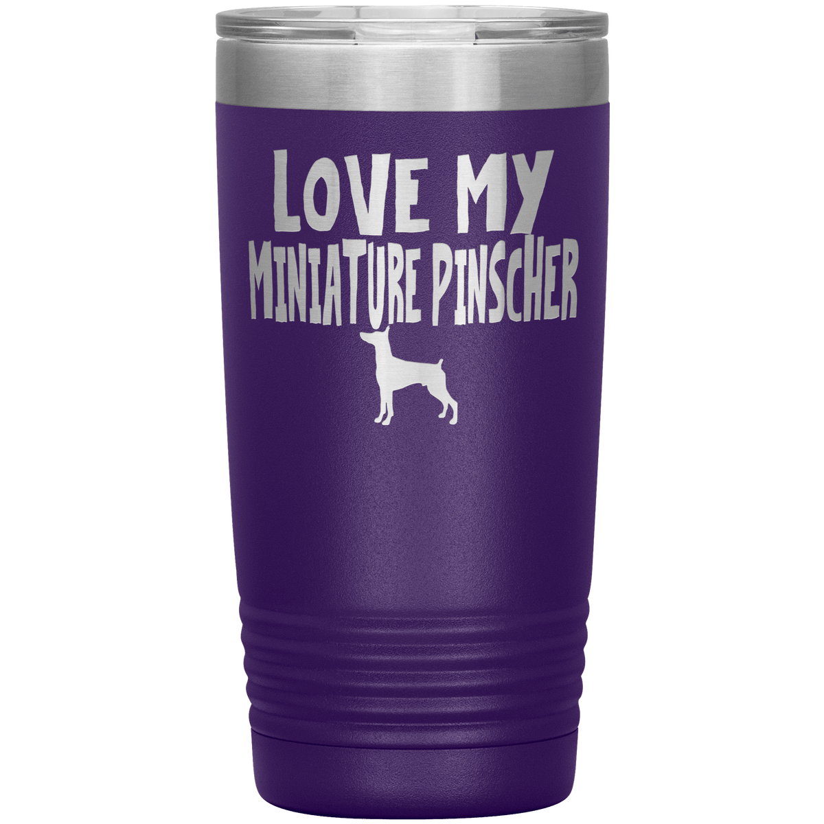Love My Miniature Pinscher 20 Oz Vacuum Tumbler Tumblers Purple