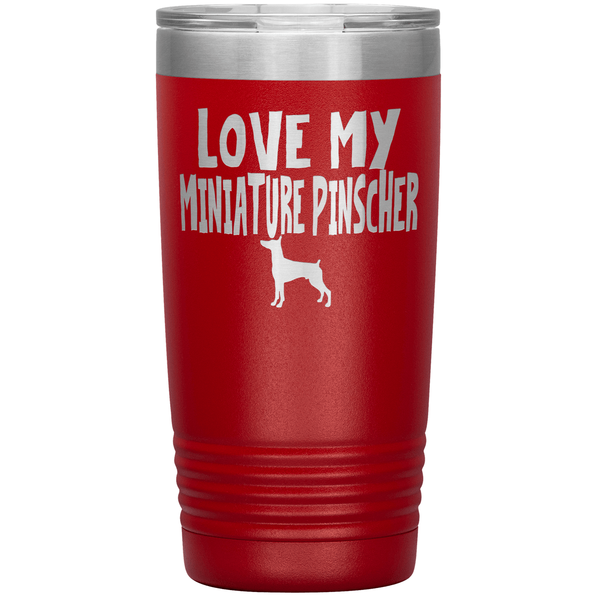 Love My Miniature Pinscher 20 Oz Vacuum Tumbler Tumblers Red