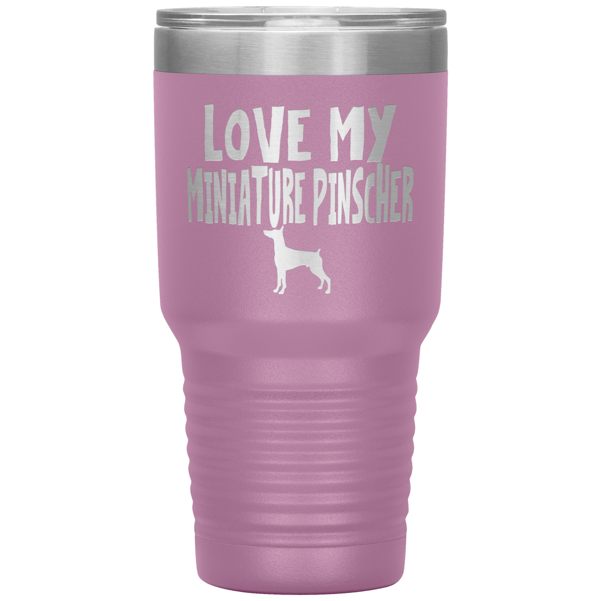 Love My Miniature Pinscher 30 Oz Vacuum Tumbler Tumblers Light Purple