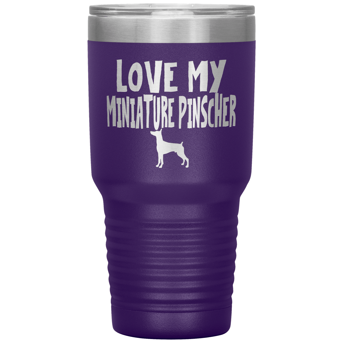 Love My Miniature Pinscher 30 Oz Vacuum Tumbler Tumblers Purple